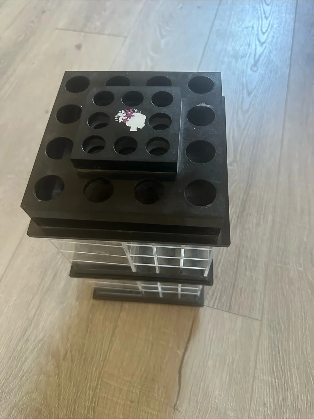 Lady Moss Lipstick tower. Fits 116. Modular Black & Clear Makeup Organizer Tower